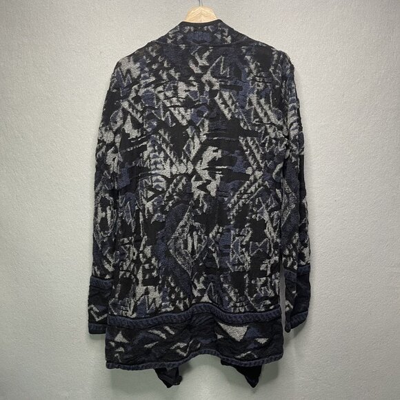 Lucky Brand Aztec Southwestern Sweater Cardigan Large Cozy Boho - Picture 5 of 6